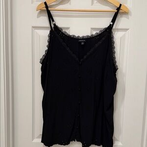 Torrid Black Camisole with Lace Detail
